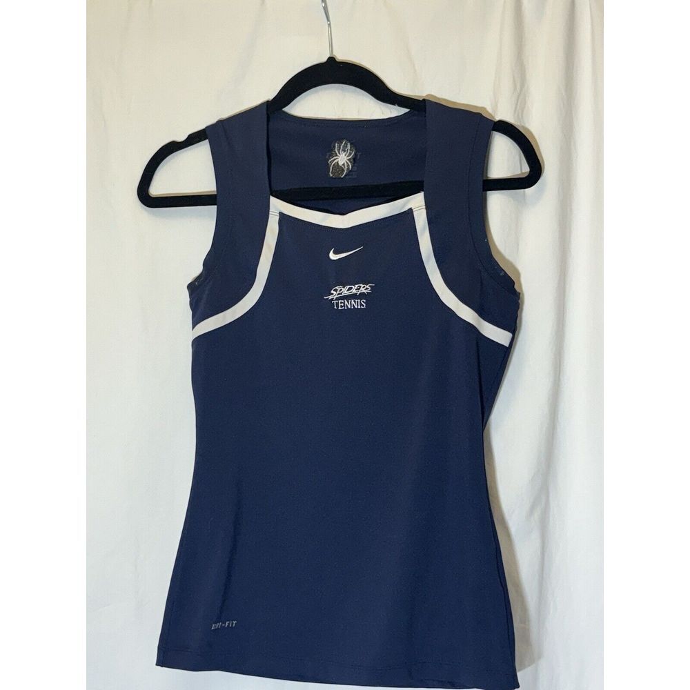 Nike Shirt Women Small Sleeveless Dri Fit Navy‎ Richmond Tennis Tank B22